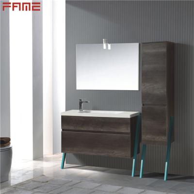 China Beautiful New OEM Design Bathroom Cabinets And Sink Bathroom Furniture Set Vanity Cabinet With Legs for sale