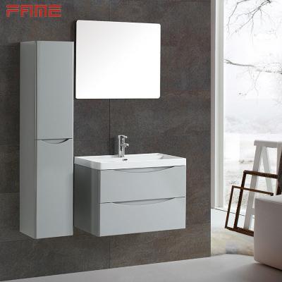 China Hangzhou Contemporary Fame Germany Gray MDF Hot Sale Bathroom Cabinet With Sink for sale