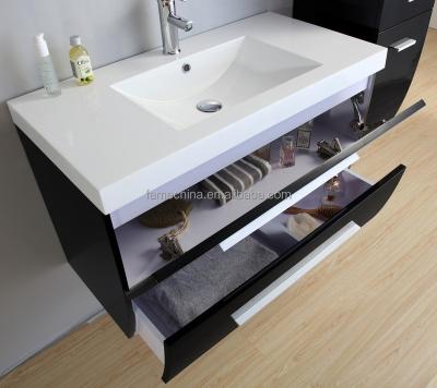 China Modern Modern MDF Bathroom Vanity With Resin Sinks, Metal Side Cabinet Handles And Mirror Medical Cabinet for sale