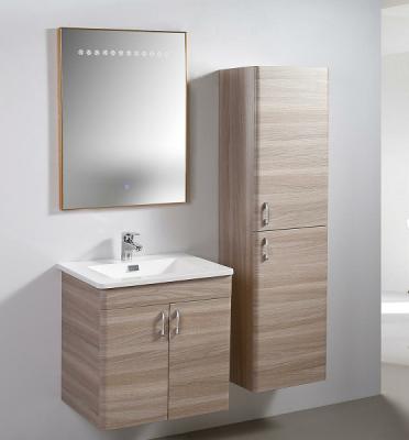 China Modern Modern MDF Cabinet With Side Cabinet Resin Basin And Smart LED Mirror for sale