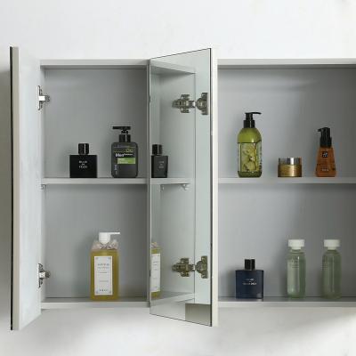 China Modern Modern MDF Bathroom Vanity With Ceramic Or Resin Sinks, Side Cabinet And Medical Mirror Cabinet for sale