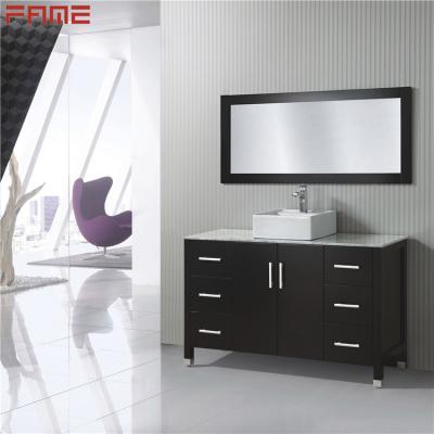 China Eco-Friendly Modern Style Single Basin Bathroom Vanity Cabinets MDF PVC Plywood Wall Hung Floor Standing Available for sale