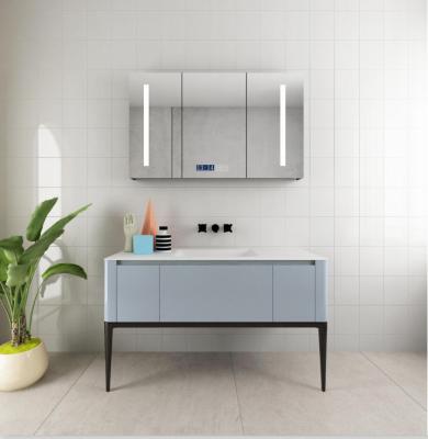 China 2021 Australia Contemporary Modern Solid Wood Floor Mounted Mirror Bathroom Cabinets for sale