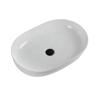 China Manufacturers China Modern Sanitary Oval Top Counter Basin Ceramic Bathroom Sink Basin Bathroom Sink For Hotel for sale