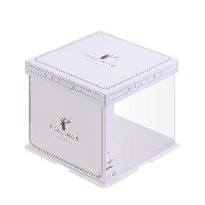 China Recycled Materials Wholesale Color Printed Cake Boxes Custom Made High Quality Bestselling Logo 2022 Large Clear Window Cake Boxes for sale