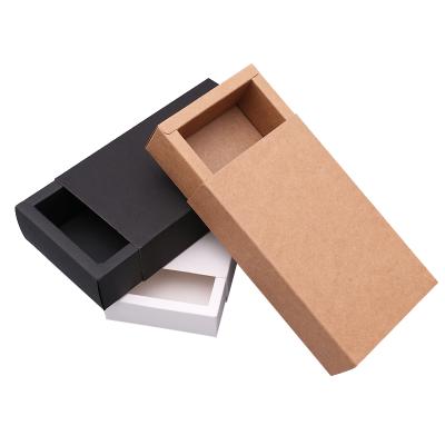 China Custom New Design Rectangle Kraft Paper Folding Cardboard Jewelry Sliding Gift Box New With Drawer for sale