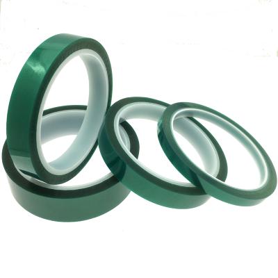 China Clear Round Shape Heat Resistant High Temperature Green PET Resistance Silicone Repair Tape for sale