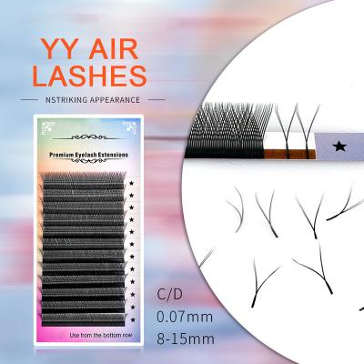 China Good quality 8mm 9mm cashmere lash loop y trays c d fluffy eyelash extensions 11mm 12mm yy lashes for sale