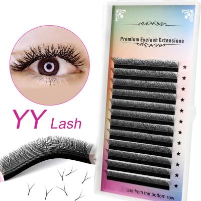 China Russian Mink Matte 4D Crisscross Eye Lashes Yy Volume Y Shape Faux Eyelash Extensions Supplies Y Loop Lash 0.07mm D Good Quality for sale