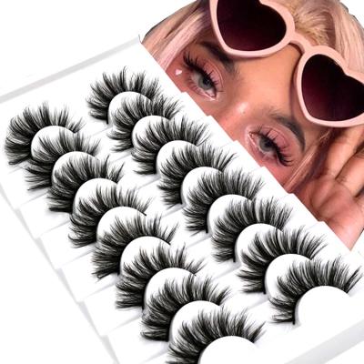 China Wholesale Good Quality Healthy Mix Free Custom Made Natural Style Handmade With Synthetic Vegan Eyelashes For Makeup for sale