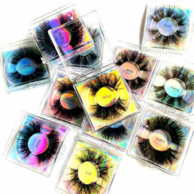 China European and American long thick hair saucer crystal fluffy eyelashes 8D 25mm eyelashes box good quality custom wholesale supply for sale