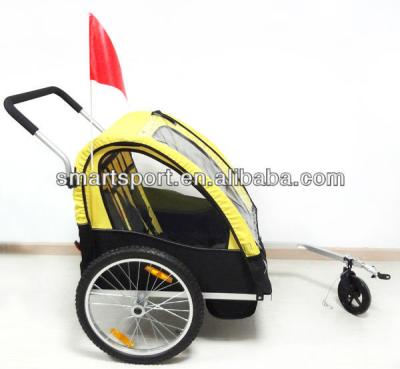 China Polyester Europe Style Double Baby Seat Bike Trailer for sale