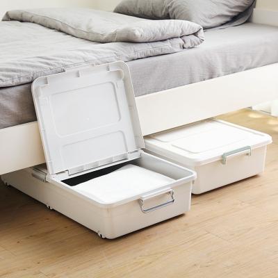 China 2022 High Grade Environmentally Friendly Bed Bottom Plastic Organizer Bedroom Storage Box With Wheels Under Bed for sale