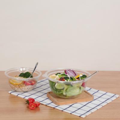 China Wholesale Disposable Transparent Round PP Roll Reusable Bowl Kitchen Fruit Salad Transparent Vegetable Bowl for sale