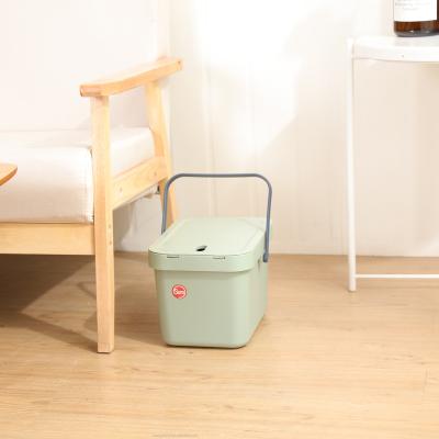 China New Design Style Tea Leftovers Bucket Living Room Plastic Trash Bin Living Room Asian Dual-Use Trash Can for sale