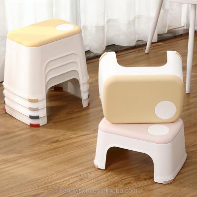 China Indoor Double Color Small Stools Can Be Stacked On Low Thick Plastic Stools For Household Children's Chairs for sale