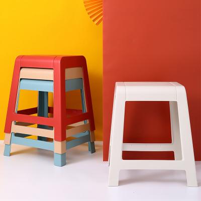 China Eco-friendly manufacturers sale thickened modern plastic stools adult stools for living rooms chairs that can be stacked for sale