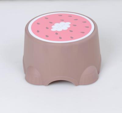 China Plastic Chair Durable Comfortable Plastic Small Kids Stool With Fruit Pattern For Kids Indoors Or Outdoors for sale