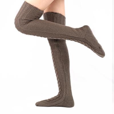 China QUICK DRY women knit thigh high boot thongs extra long winter long socks for sale