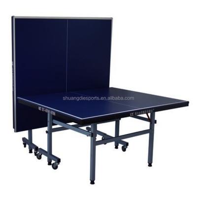 China China Supplier High Strength Steel Frame Indoor Folding Table Tennis Table With Wheels for sale