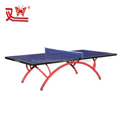 China HDF Shuangdie Brand Indoor Rainbow Tube Round Table Tennis Table for sale