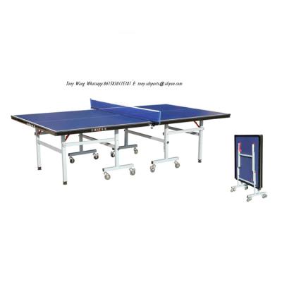 China Indoor Training MDF/HDF Foldable Movable Board Height Adjustable Indoor Table Tennis Table for sale