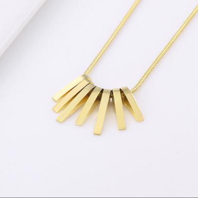 China TRENDY Fashion 18k Gold Plated Multiple Stainless Steel Necklace Bar Clavicle Chain Necklace Female for sale