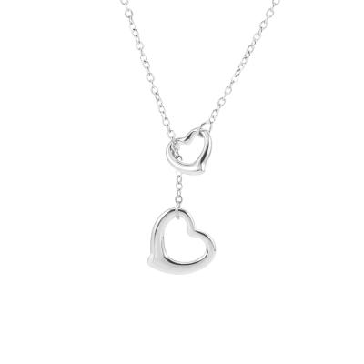 China Trendy Silver Romantic Intimate Pendant Necklace Clavicle Chain Titanium Steel Necklace for sale