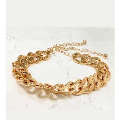 China KITI Best Sell Wholesale Fashion Bright Gold Plated Tonia Chain Belt Chunky Cuban Link Body Chain for sale