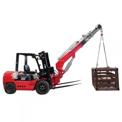 China Other cheap price forklift 3 ton 3.5 ton 5 ton forklift crane attachment forklift modified tail digging crane for sale