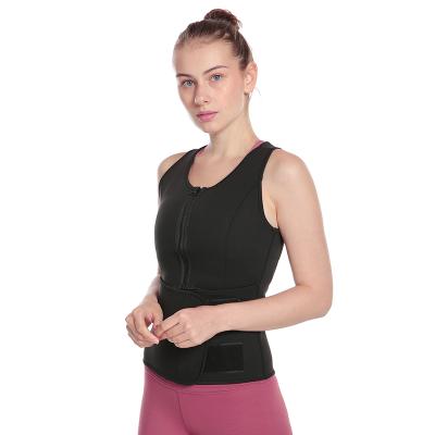 China Women Sports Comfortable Adjustable Breathable Workout Tummy Control Slimming Body Shaper Sauna Suit Tank Top Sweat Vest With Adjustable Waist Trimmer Belt for sale