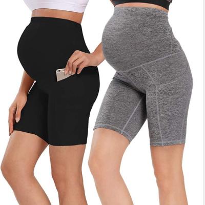 China Plus Size Mommy Maternity Sports Hip Yoga Safety Running Shorts Breathable Fitness Hip Pants For Pregnant Women Gaiters Clothes for sale