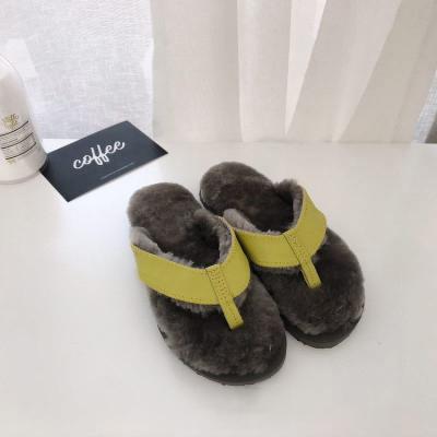 China 2021 Fashion Trend Large Flip Flops Sheepskin Real Skin Fur Luxury Custom PU Leather Mules Indoor Bedroom Shoes Fluffy Women's Faux Fur Slippers for sale