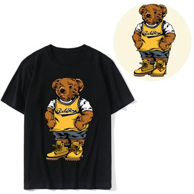 China Wholesale Strong Elasticity Iron On Decals For Apparel Design Teddy Bear Plastisol Heat Transfer Printing Label Logo Heat Transfer Vinyl for sale