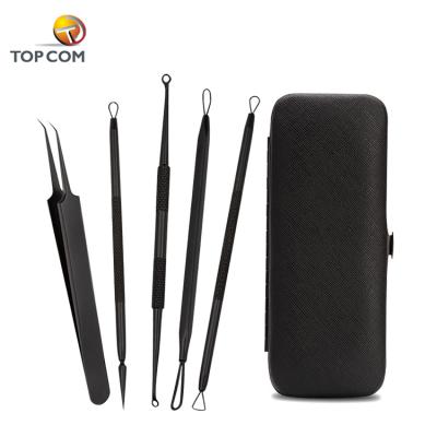 China Acne Treatment Blackhead Tweezers Squeezer Set Tool Stainless Steel for sale