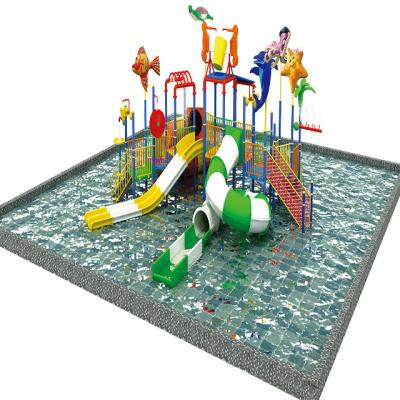 China Anti-fade Popular Ocean Animal Theme Aqua Water Park Play Equipment With Slides For Sale for sale