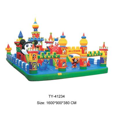 China Custom Outdoor Playground Cartoon Theme Amusement Park Inflatable Jumping Bouncy Castle Toy Games for sale