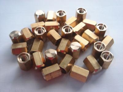 China Custom Brass CNC Precision Machining , Hexagonal Brass CNC Bushing Turning Parts for sale