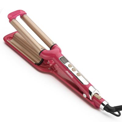 China Ceramic Deep Wave Ceramic Coating Triple Curling Barrel 3 Hair Curler Iron for sale