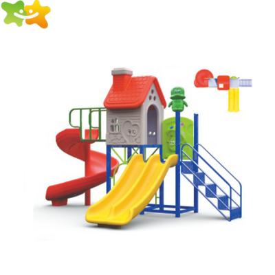 China Useful Child Play Slide Plastic Outdoor Children Slide With Playhouse 400*200*250cm for sale