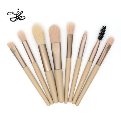 China Rose Golden Wooden Handle 8pcs Foundation Makeup Brushes Smudge Brush With Professional PU Bag Set Brush for sale