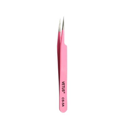 China Antistatic Eyelash Extension Stainless Steel VETUS Tweezers Eyelash Extension Kit CS-5A CS-11 CS-12 CS-15 for sale