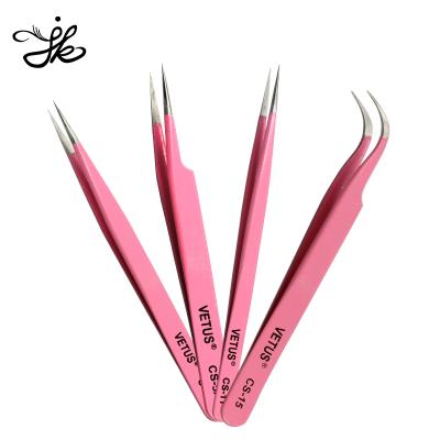 China Eyelash Extension Eyelash Extension Private Label Volume Testing Customized Logo Lash Stainless Steel Antistatic Tweezer for sale