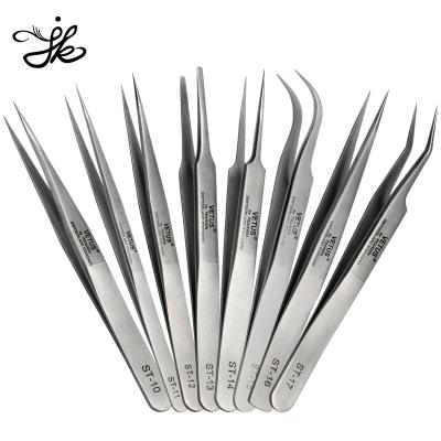 China Eyelash Extension Private Label Eyelash Extension Stainless Steel Anti-Static Volume Testing Customized Logo Lash Tweezer for sale