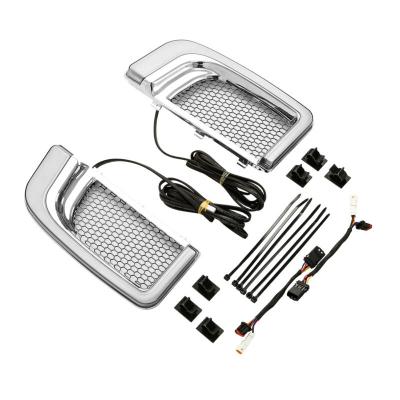 China ABS Plastic Engine Lower Strut Vented Fairing Grilles Chrome Running Light Motorcycle Led Turn Signals For Harley Touring Road Glide Electra for sale