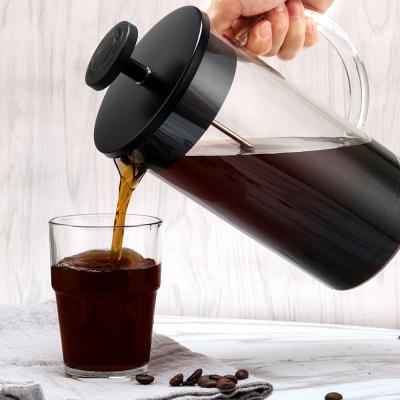 China Western Luxury Cold Brew Durable Glass Carafe Mesh Filter Dishwasher Safe Dismountable Iced Coffee Maker Comfort Grip Handle for sale