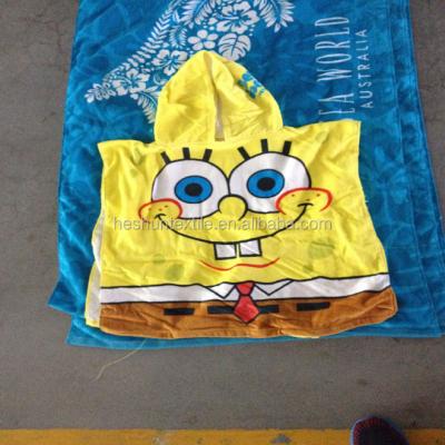 China Lovely Cute Cartoon SpongeBob Hooded Towel Popular Children's Tablets for sale