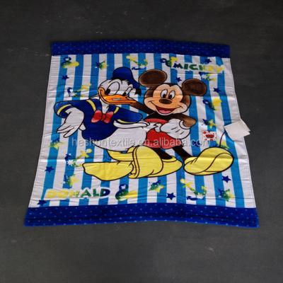 China Mickey Mouse and Donald Duck Tablets Promotional Kids Towel Reactive Printed Cover for sale