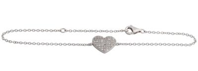 China Heart Shape With White CZ 925 Sterling Silver Bracelets Jewelry For Kids IB1037 for sale