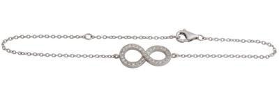 China 7.5 inch 925 Sterling Silver Infinity Symbol Bracelet With Zircon For Gift , Rho Plated & Lead Free IB1038 for sale